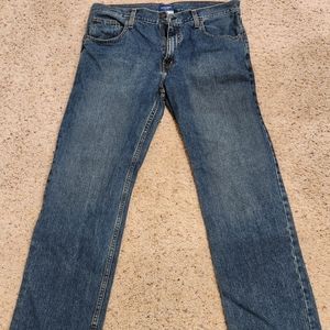 Mens Arizona Navy Blue Jeans - Straight Fit - Size 36in x 32in